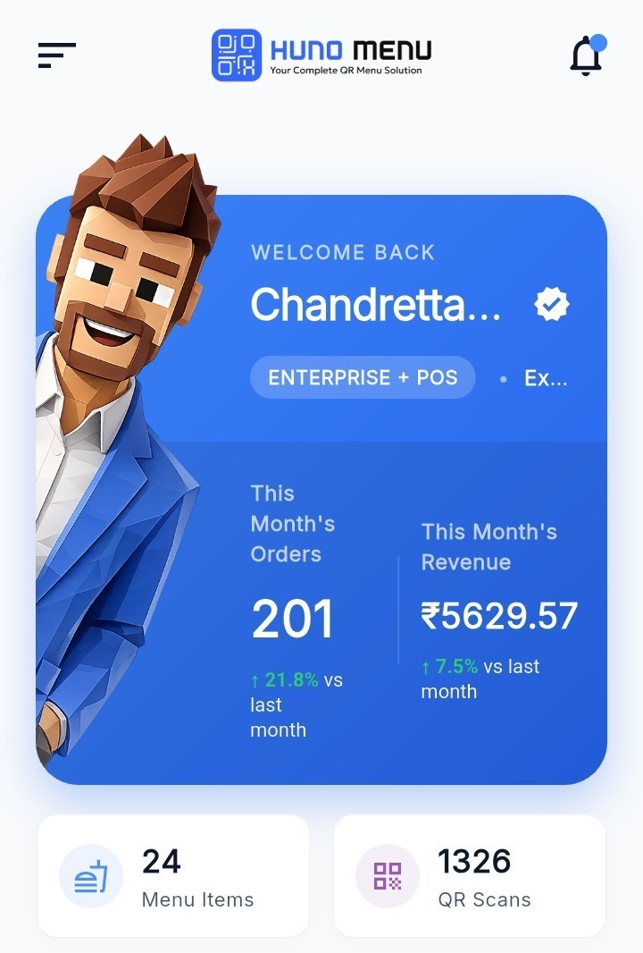 HunoMenu App Screenshot